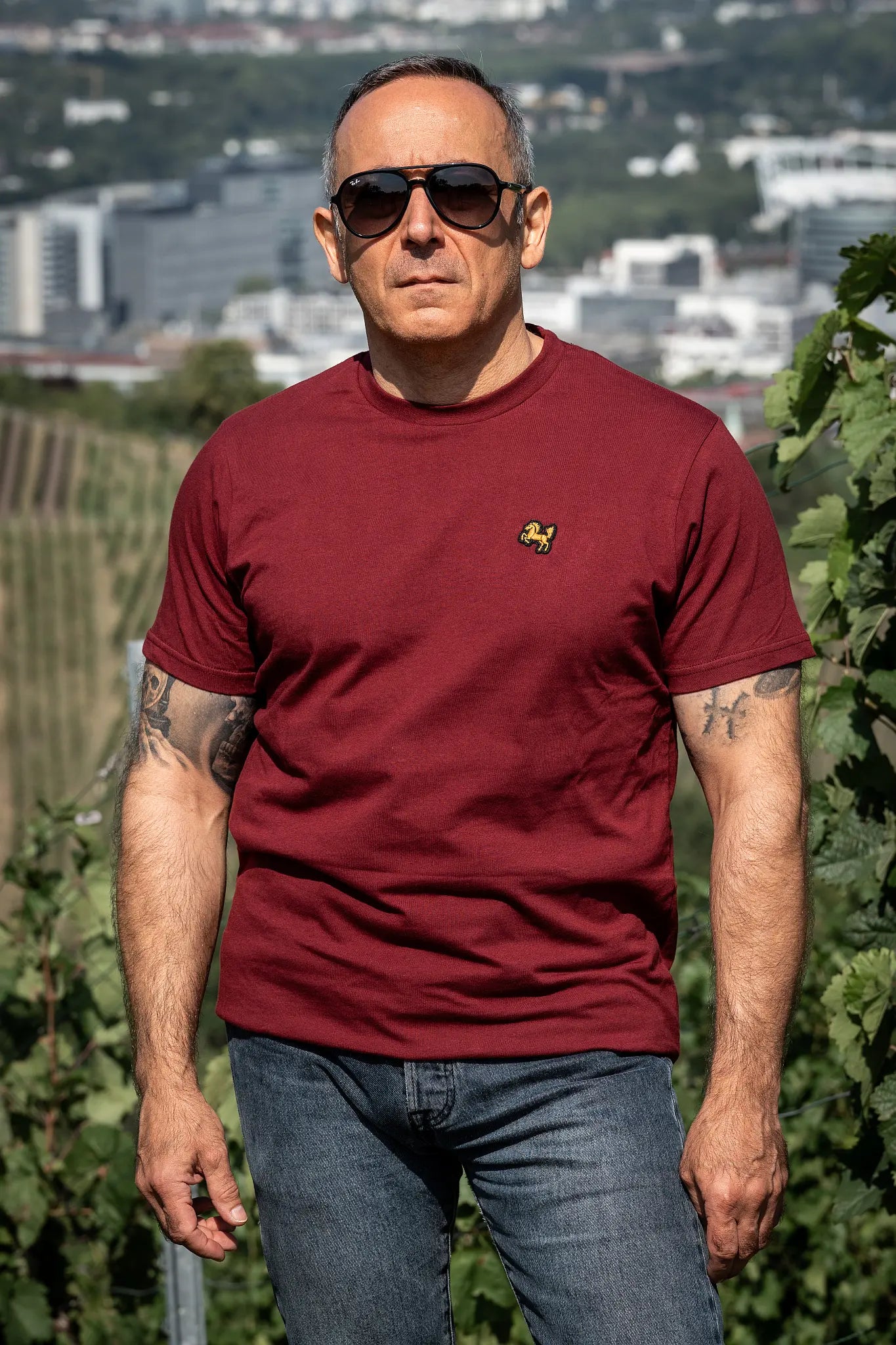 T-Shirt "Essential", bordeaux