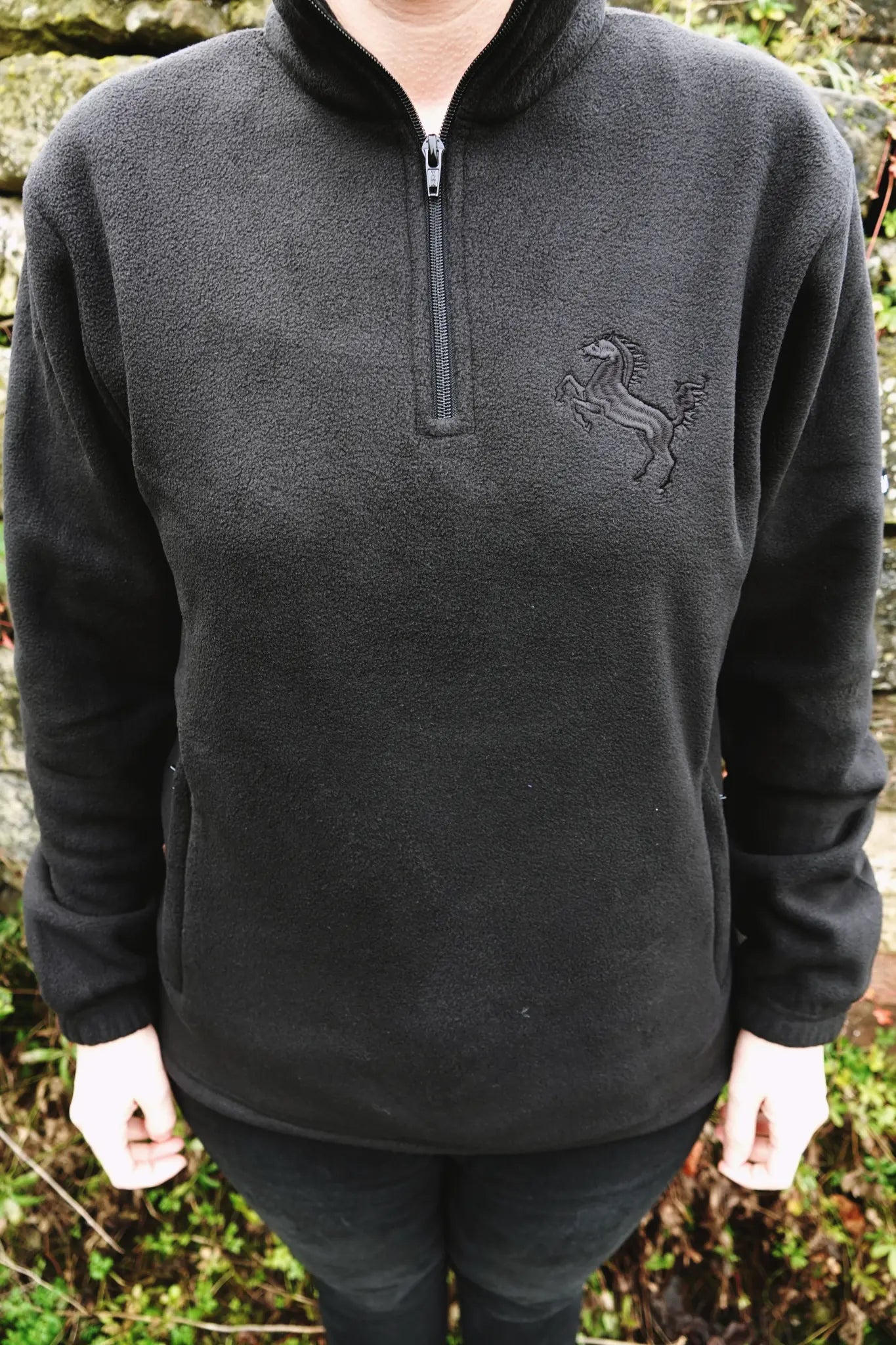 Half-Zip "Black² Fleece", schwarz