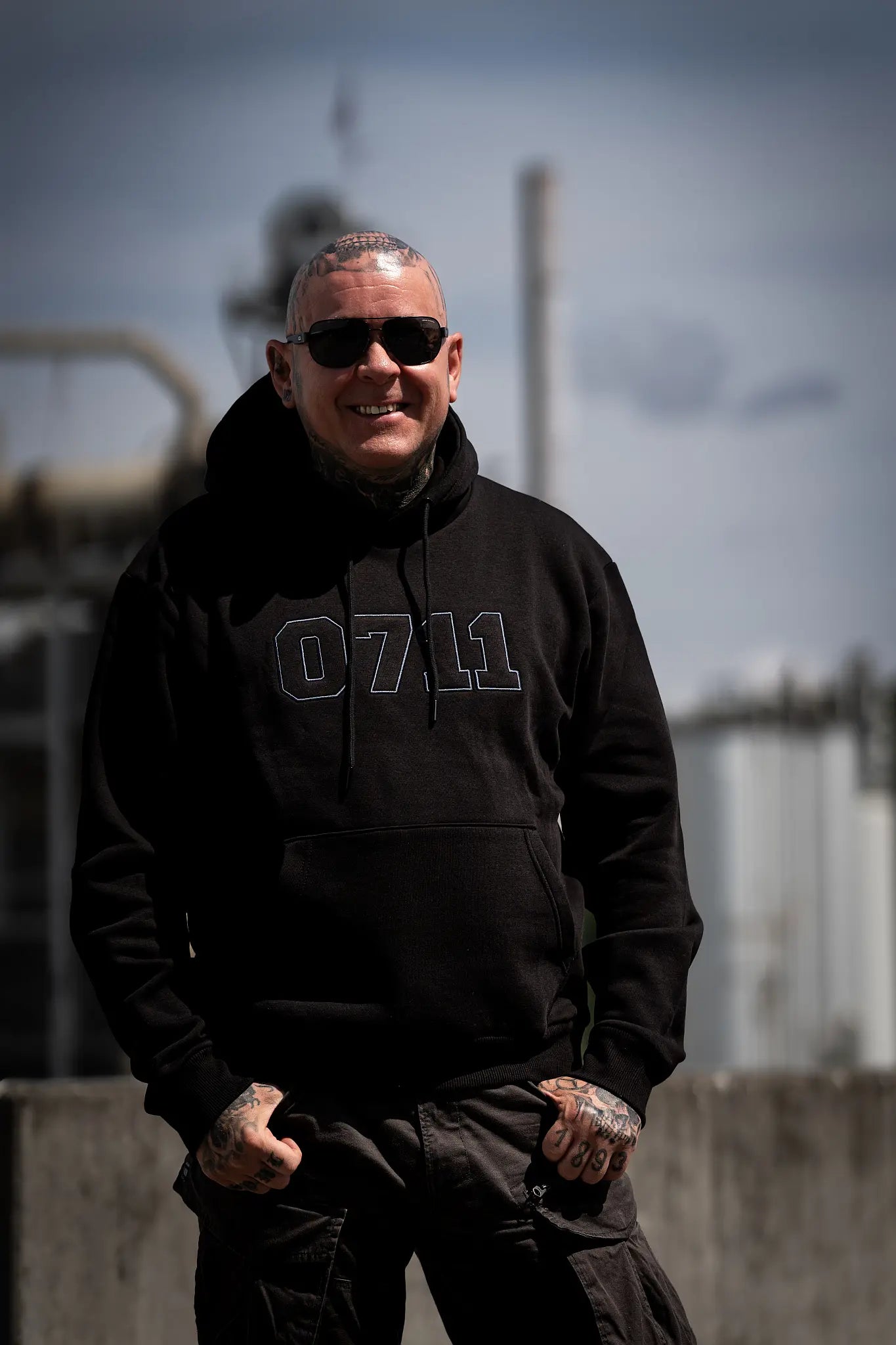 Hoodie "0711 College", schwarz