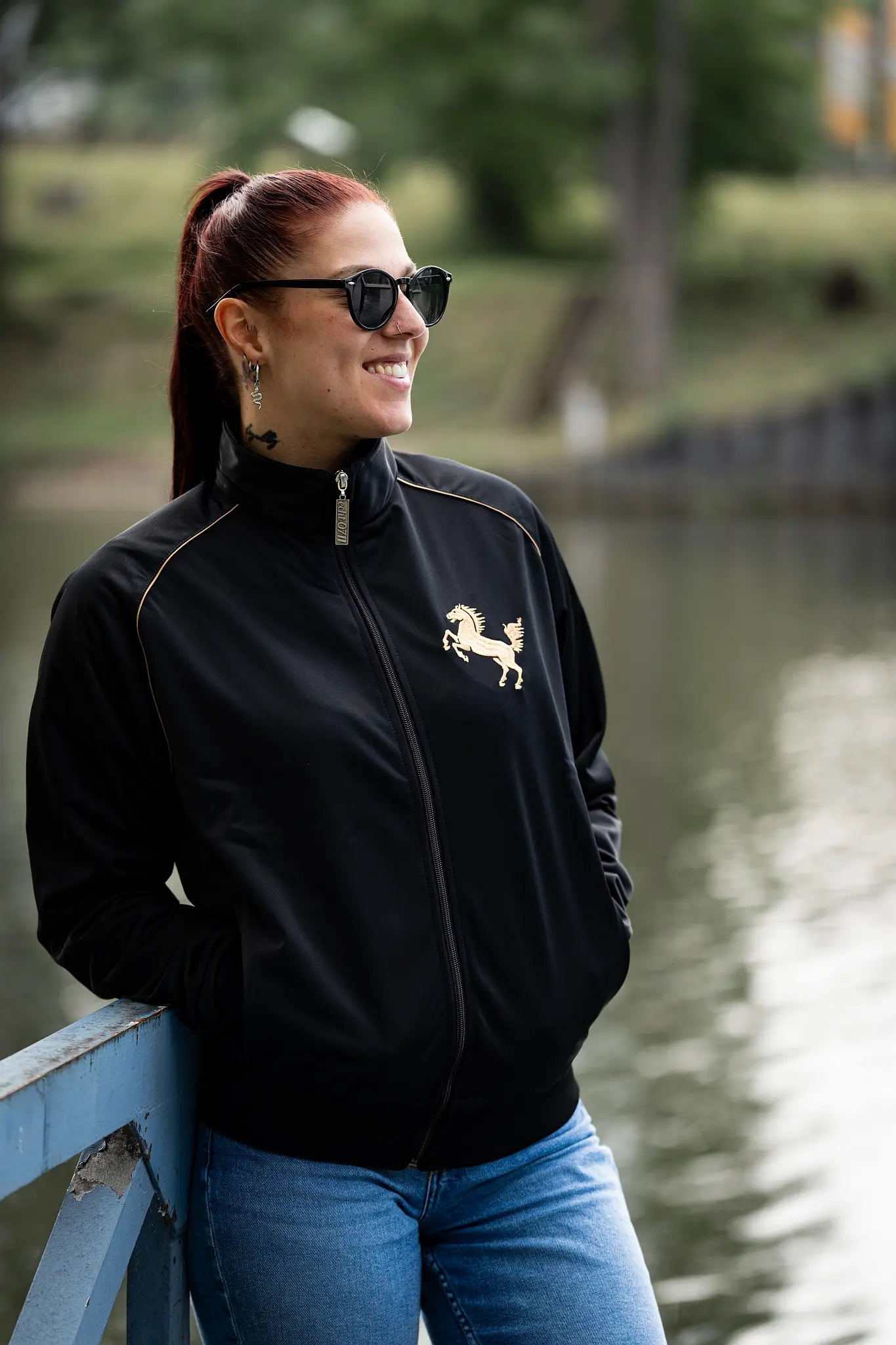 Trainingsjacke "Gold", schwarz