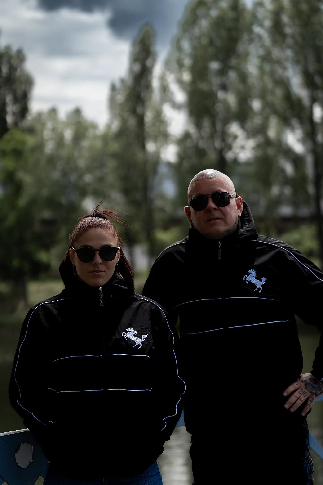 Windbreaker "Retro Contrast", schwarz