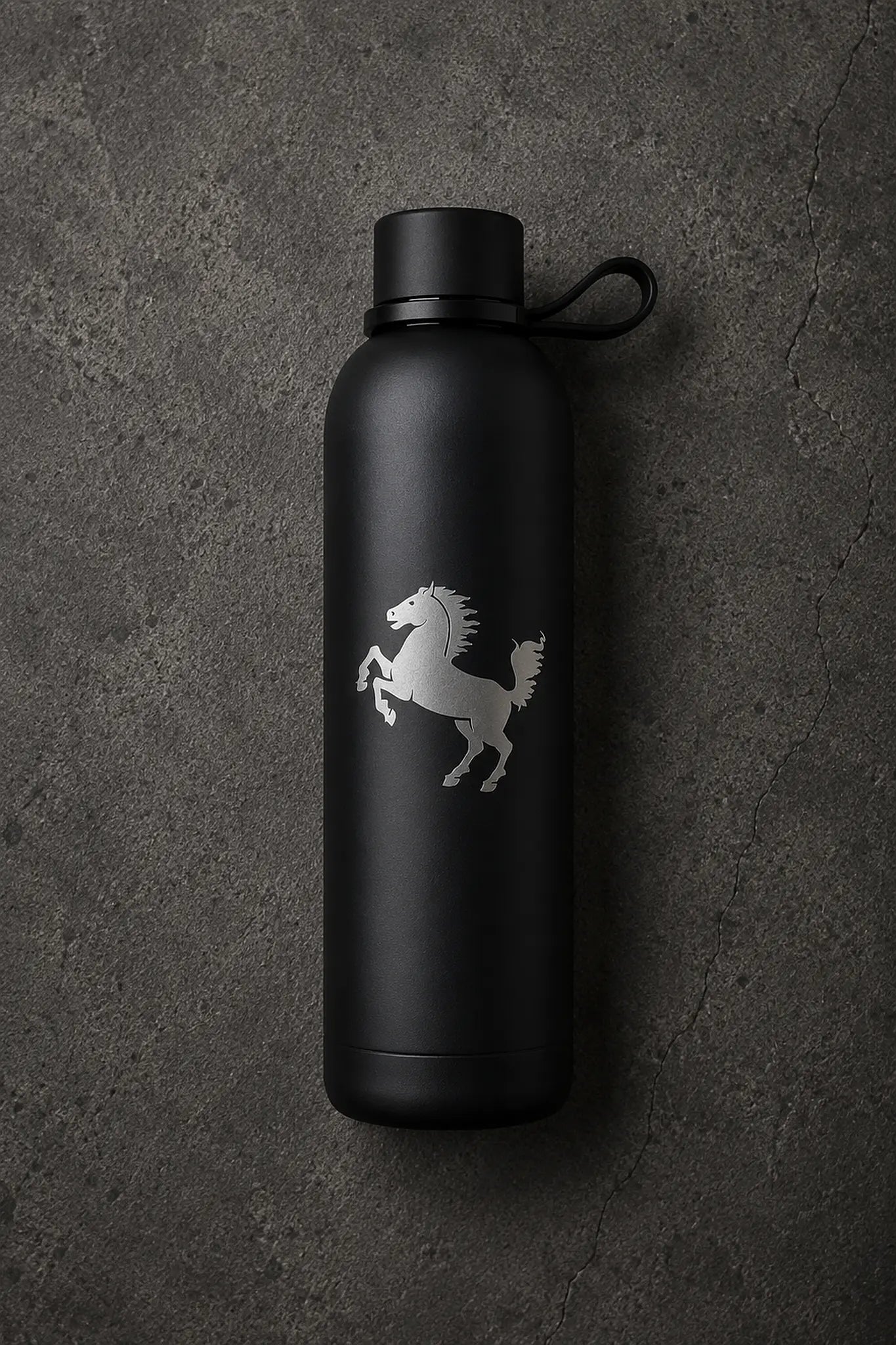 Thermoflasche "Rössle Soft-Touch", schwarz