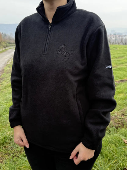 Half-Zip "Black² Fleece", schwarz