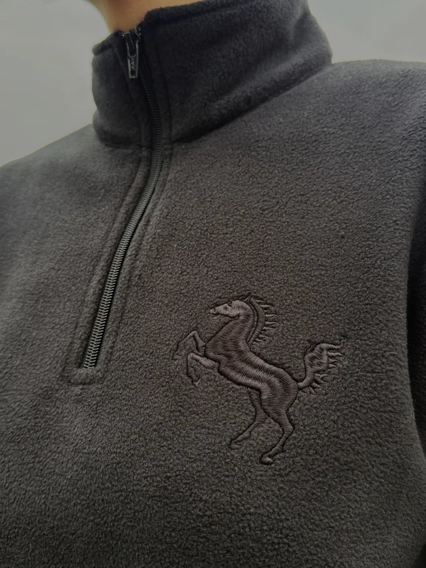 Half-Zip "Black² Fleece", schwarz