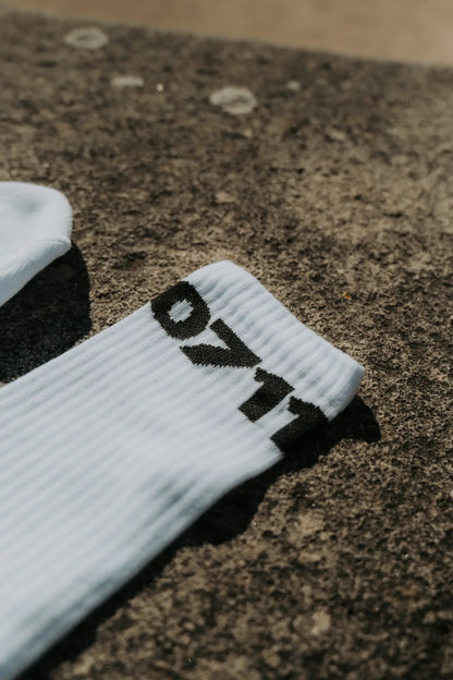 Socken "0711", weiß